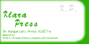 klara press business card